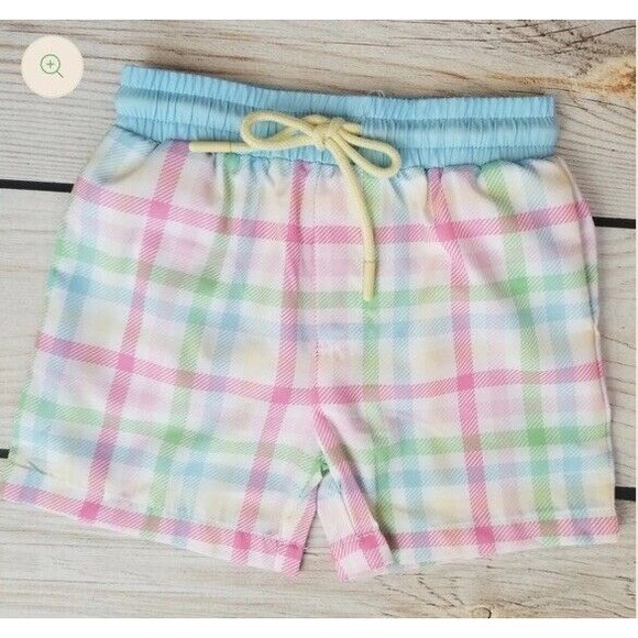 Swoon Baby Boys Plaid Swim Trunks Sz 12M NWT Lined G20 - Picture 2 of 7